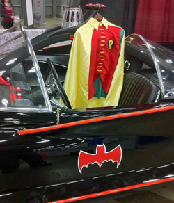 Robin costume and Batmobile